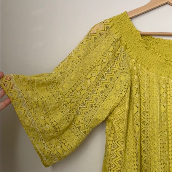Mustard/Green Boho Top - Picture 2 of 3